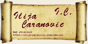 Ilija Caranović vizit kartica